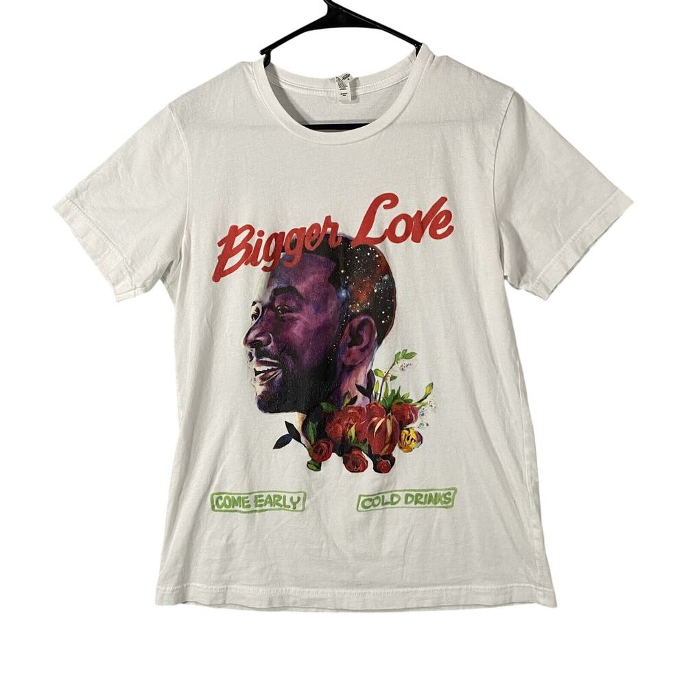 John Legend Bigger Love White Tour 2021 T Shirt Size Medium